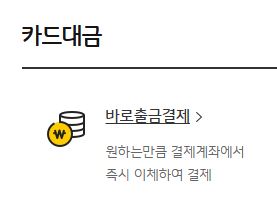 카드대금-바로출금결제