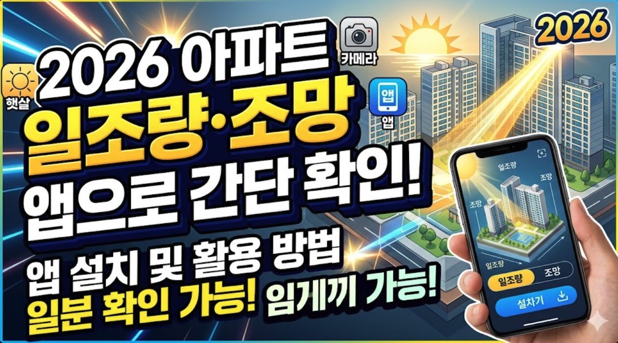 2026년 아파트 일조량 및 조망 앱으로 간단하게 확인하는 방법