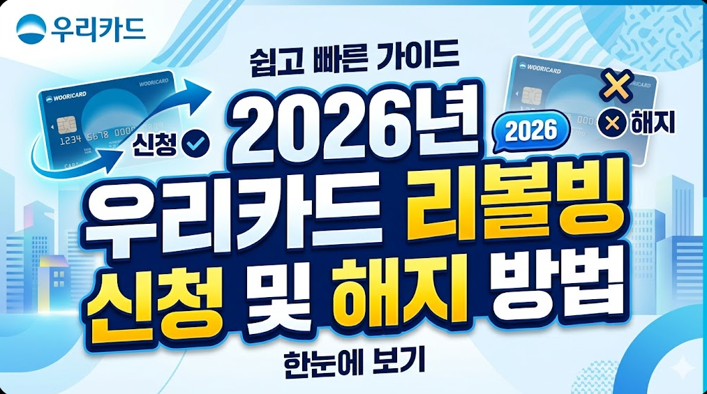 2026년 우리카드 리볼빙 신청 및 해지 방법