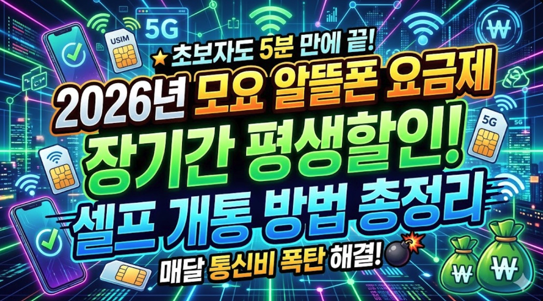 2026년 모요 장기간 평생할인 알뜰폰 요금제 셀프 개통 방법