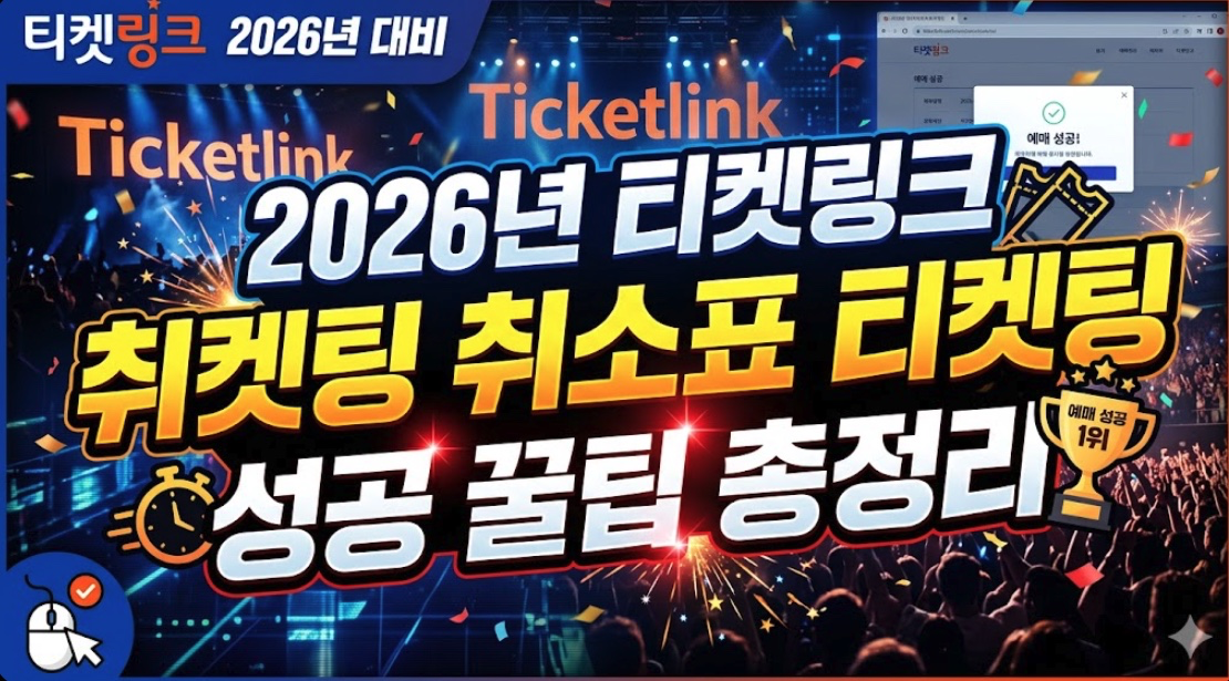2026년 티켓링크 취켓팅 취소표 티켓팅 시간 예매 성공 꿀팁 총정리