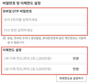 비밀번호-이체한도-설정