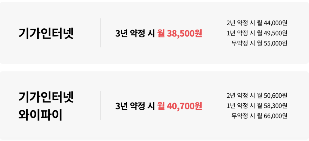 SK-기가인터넷-요금제