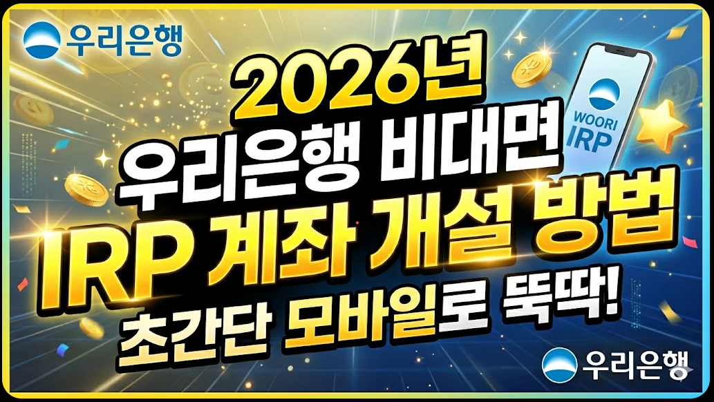 2026년 비대면 우리은행 IRP 계좌 개설 방법