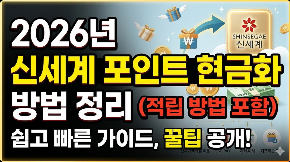 2026년 신세계 포인트 현금화 방법 정리(적립 방법 포함)