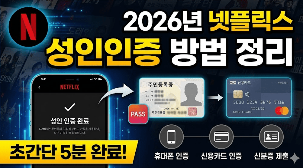 2026년 넷플릭스 성인인증 방법 정리